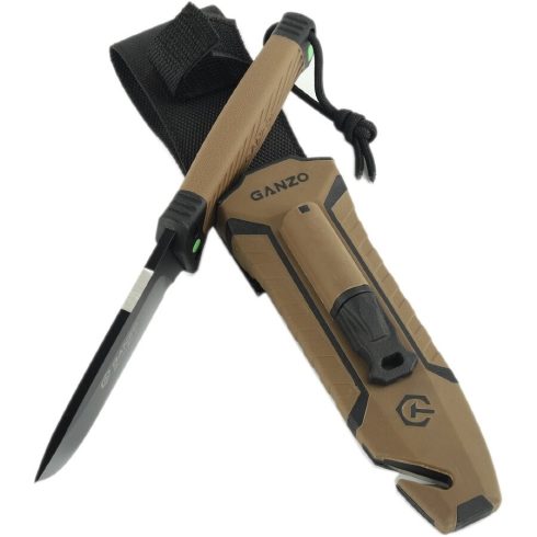 Ganzo G8012V2 - Túlélő kés  (Barna)